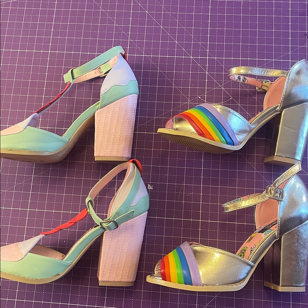 Iron Fist Multicolor Heart and Rainbow Heels - Picture 2 of 14